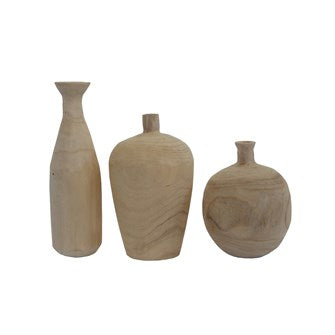 Paulownia Wood Vase, 3 Styles