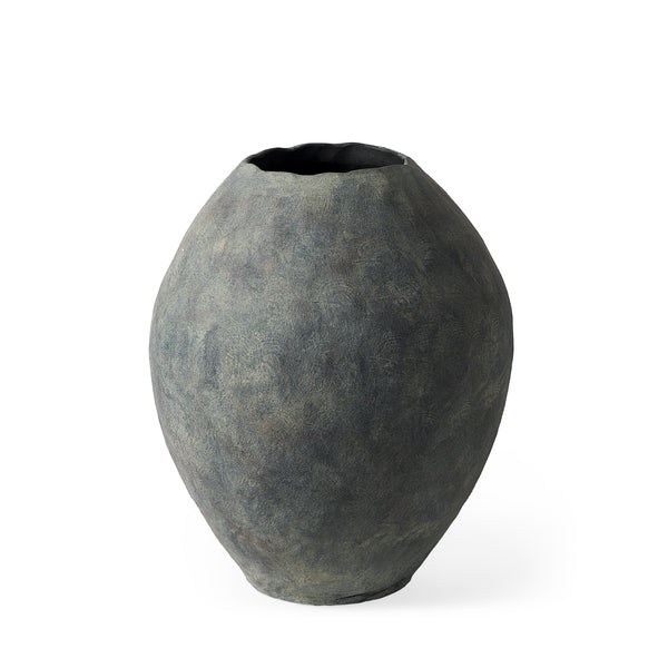 Gobi Gray Ceramic Oval Vase