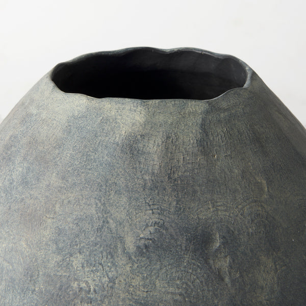 Gobi Gray Ceramic Oval Vase