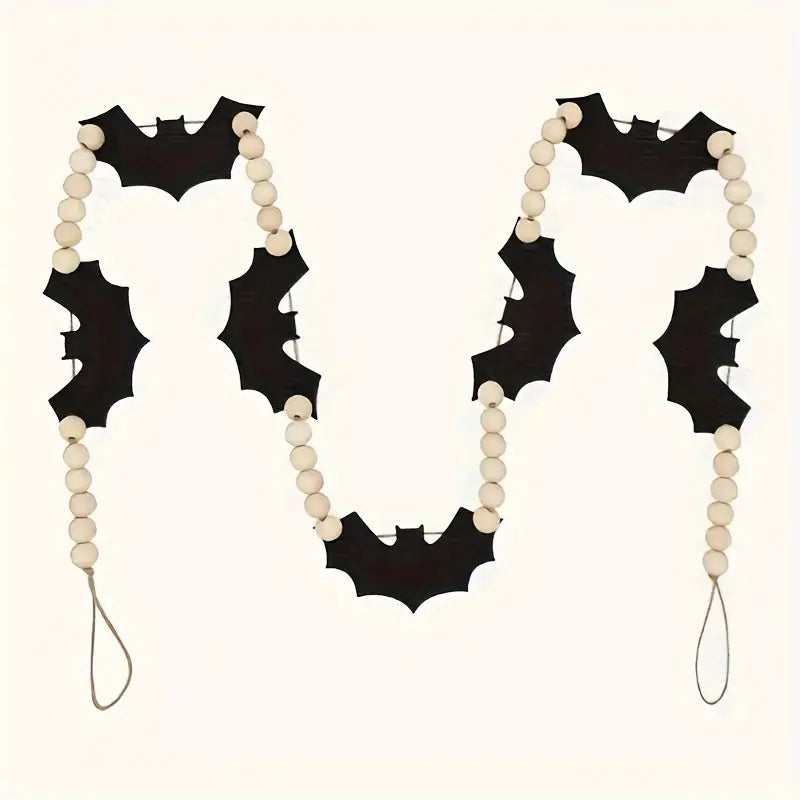 Wood Bead & Bat Garland