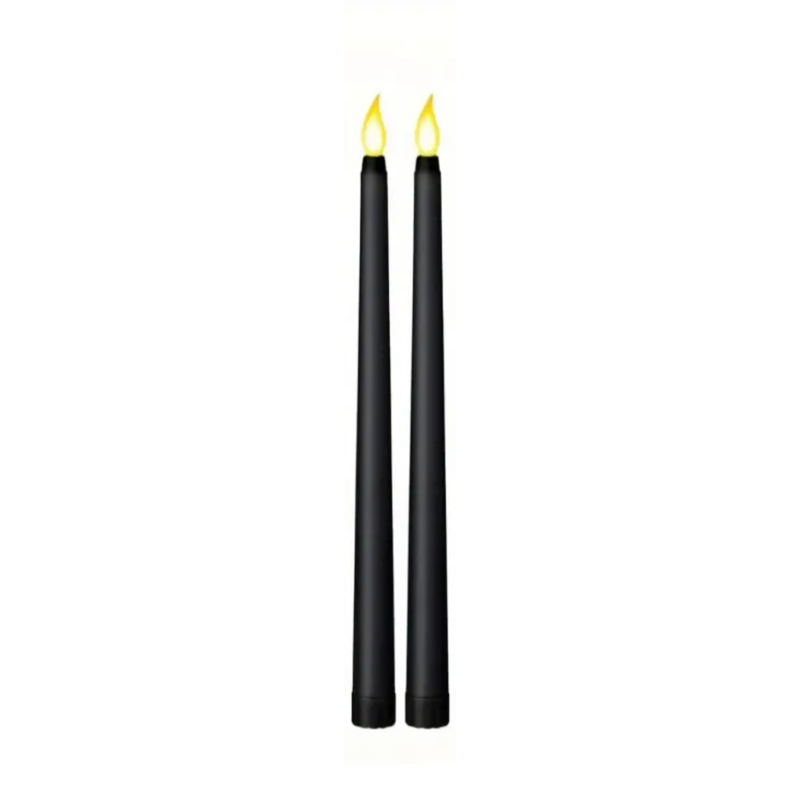 2-Pack Battery Operated Candle Holders - Black