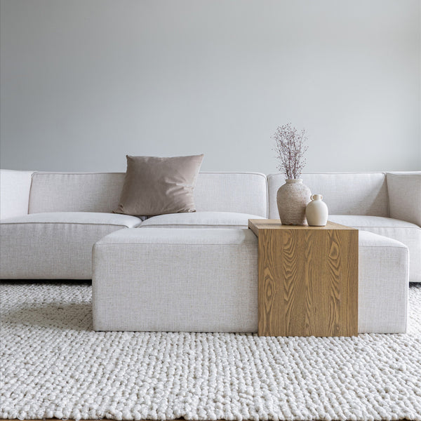 Forest Coffee Ottoman Cream & Light Oak