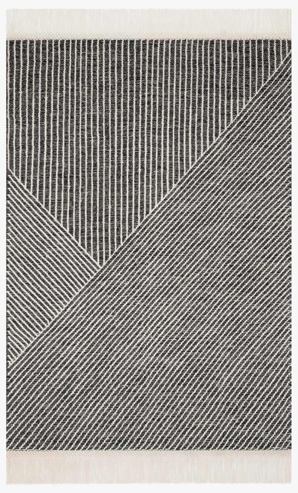 Loloi Newton Collection NET-01 MH Charcoal / Ivory