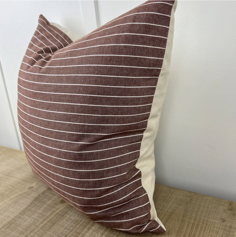 Purple Rust Horizontal Stripe Pillow