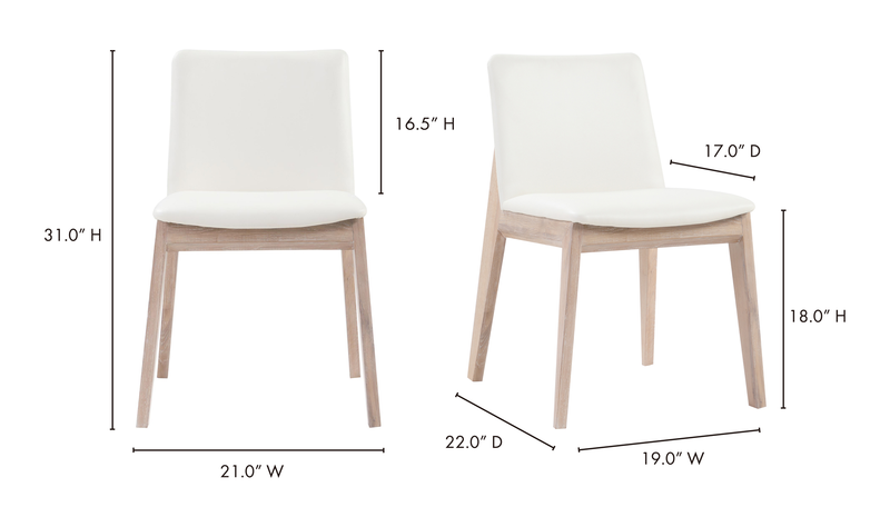 Deco Oak Dining Chair Cream White