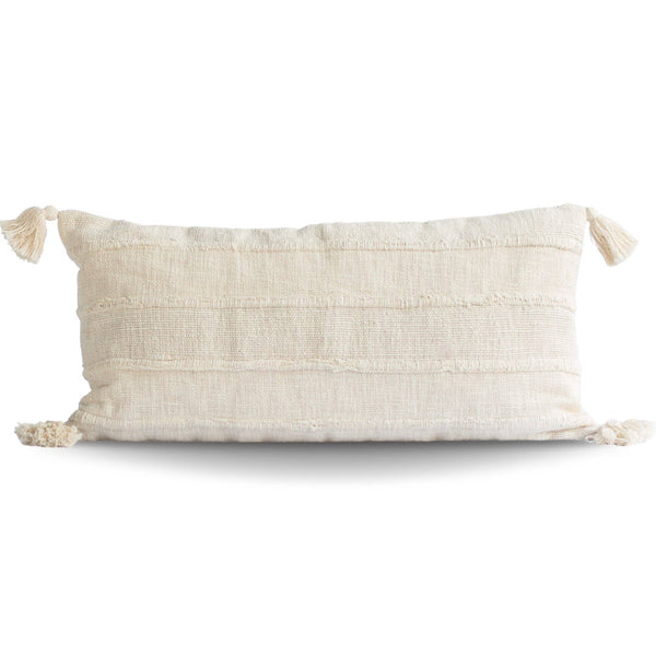 Wide Stripes Pillow Cover with Tassels