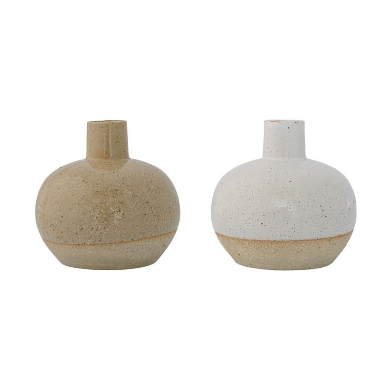 Stoneware Vase w/ Sand Finish, 2 Colors