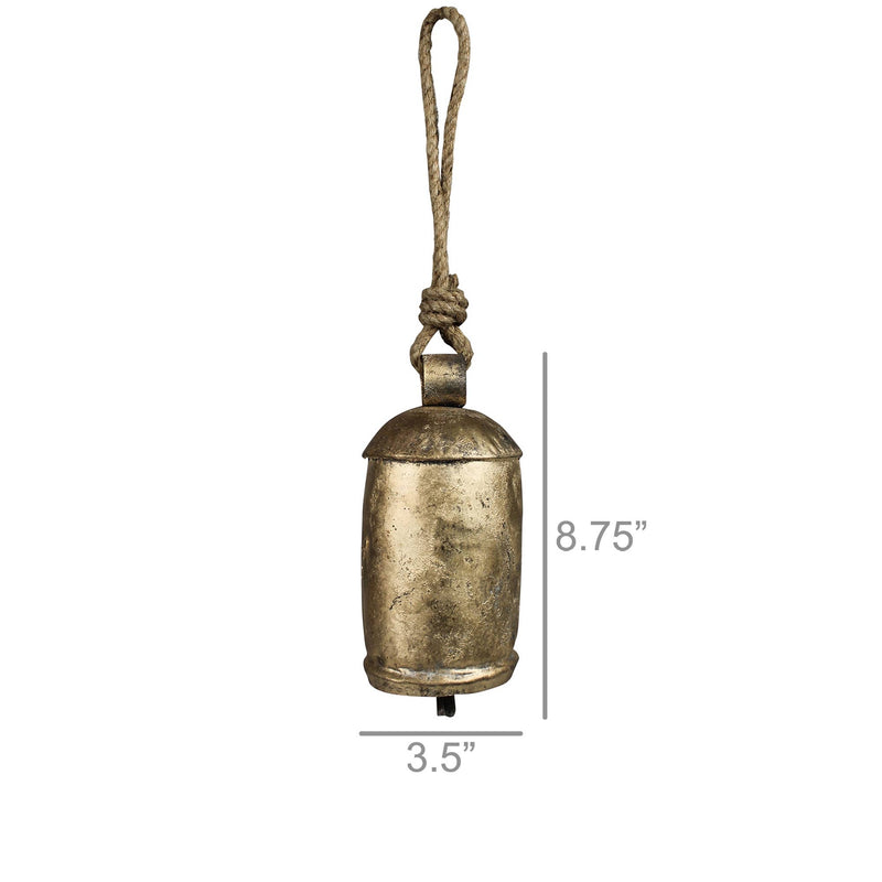 Chauk Bell with Rope Hanger, Brass