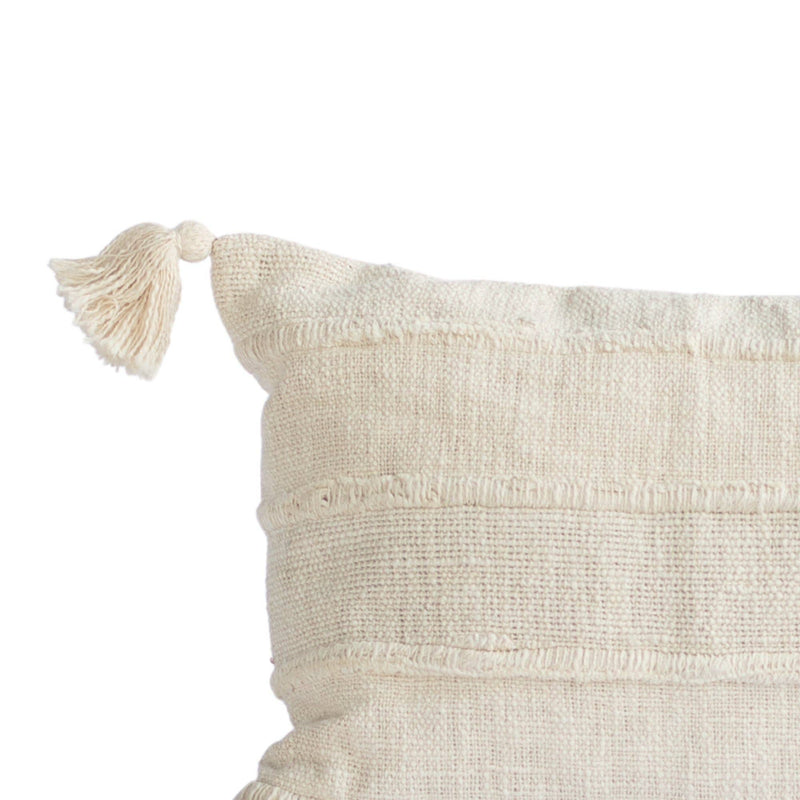Wide Stripes Pillow Cover with Tassels