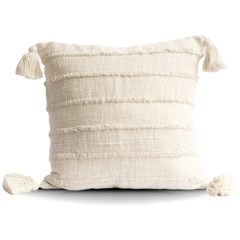 Wide Stripes Pillow Cover with Tassels