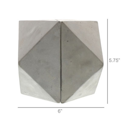 Geo Cement Bookends - Cubeoctahedron