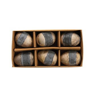 Mango Wood Eggs, Set of 6